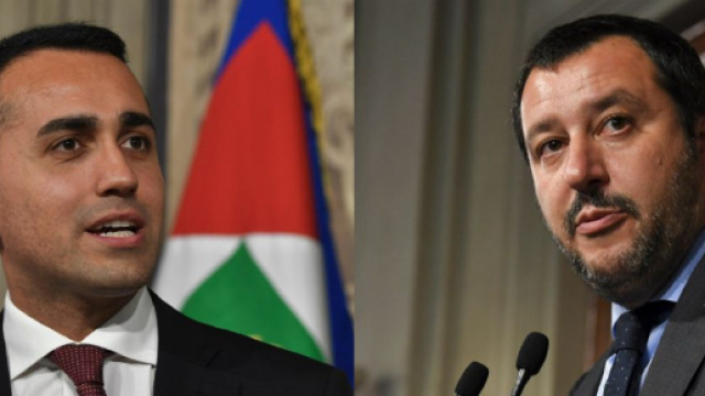 Les deux vainqueurs de l'&eacute;lection anti-syst&egrave;me en Italie: Luigi Di Maio et Matteo Salvini