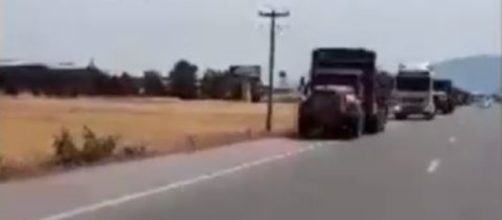 Truck drivers on strike in Iran - Image credit - NCR IRAN | YouTube