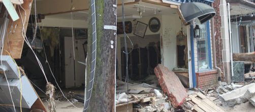 Buildings damaged on Main Street in Old Ellicott City (Image credit &ndash; Preservation Maryland, Wikimedia Commons)
