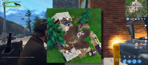 Huge dinosaur footprint spotted in 'Fortnite' [Image via Meraki/YouTube screenshot]