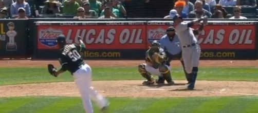 Nelson Cruz home run swing. - [Seattle Mariners / YouTube screencap]