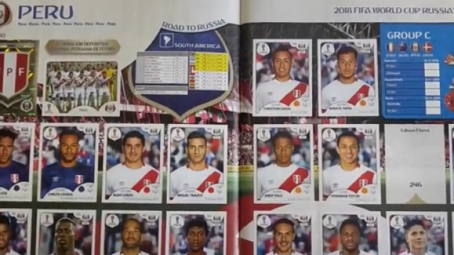 Il Per&ugrave; nell'album ufficiale Panini dei Mondiali di Russia 2018