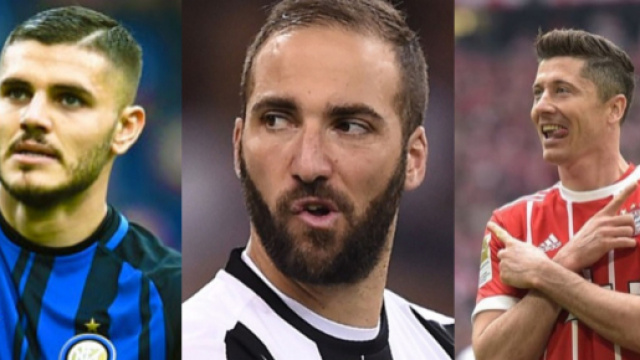 Mauro Icardi, Gonzalo Higuain e Robert Lewandowski