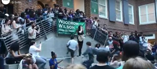 Jack White calls students to join him at Woodrow Wilson High School pop-up show. - [Consequence of Sound / YouTube screencap]