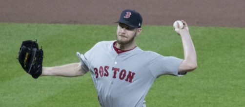 Chris Sale seems to be slowing and even struggling. [Image source: Wikimedia Commons]