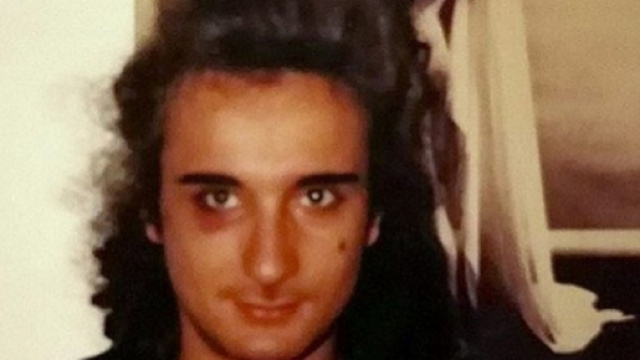 Vladimir Luxuria a vent'anni e con i baffetti