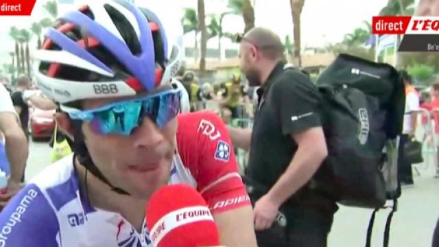 Thibaut Pinot intervistato al termine della tappa
