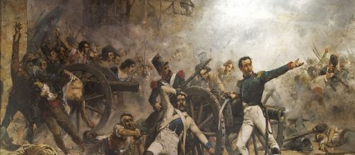 Defensa del parque de artiller&iacute;a de Monte Le&oacute;n, obra de Joaqu&iacute;n Sorolla