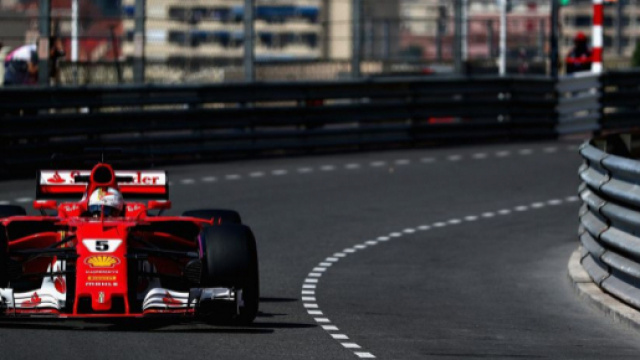 Sebastian Vettel (Ferrari) vincitore nel 2017 a Monaco