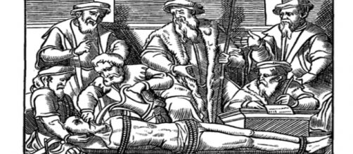 &ldquo;Water Torture,&rdquo; Dutch woodcut 1556 Public Domain