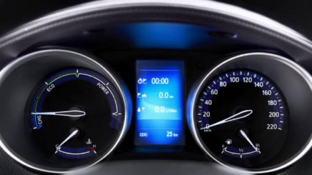 Il tachimetro di un'automobile