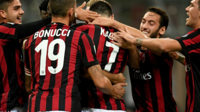 AC Milan - La squadra festeggia Kalinic