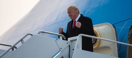 President Donald Trump exits Air Force One at the Kentucky Air National Guard Base in Louisville. - [Phil Speck / Wikimedia Commons]