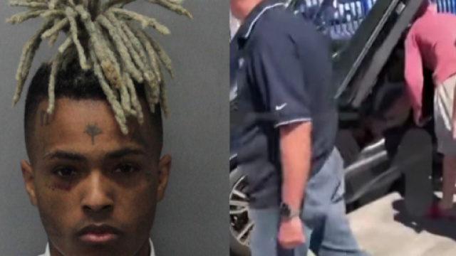 XXX Tentacion a destra, la scena del crimine a sinistra