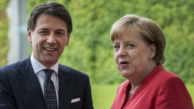 Giuseppe Conte ed Angela Merkel