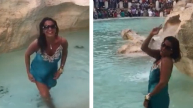 Aida Nizar, bagno nella Fontana di Trevi. Ai vigili dice: &laquo;Lavoro ... - ilmessaggero.it