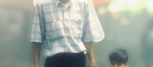 Mohammad Salas with his son received from a social activist inside of Iran