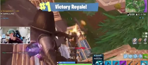 Ninja snagging that Victory Royale using the new Fate skin. - [Ninja / YouTube screencap]