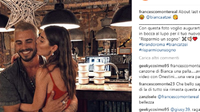 La foto con dedica di Francesco Monte a Bianca Atzei pubblicata su Instagram