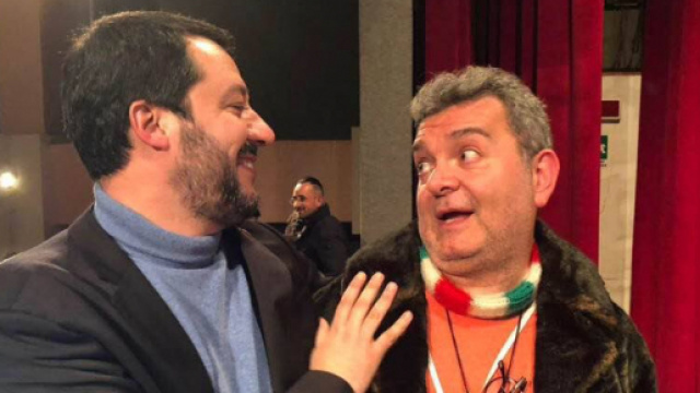 Lo scrittore gay Nino Spirl&igrave; insieme all'amico Matteo Salvini