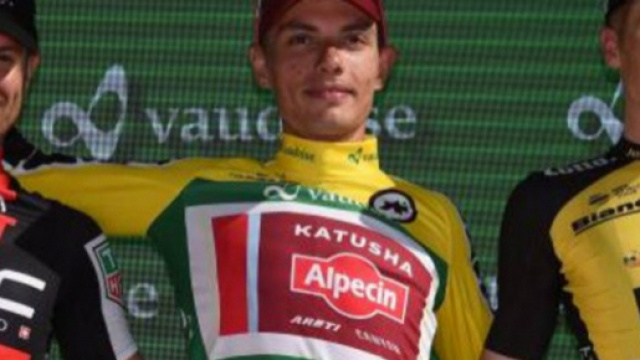 Il podio della scorsa edizione del Giro di Svizzera, con Spilak vincitore su Caruso e Kruijswijk