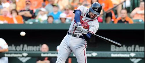 Freddie Freeman will be in the 2018 MLB Home Run Derby this Monday evening (July 16). - [USA Today Sports / YouTube screencap]