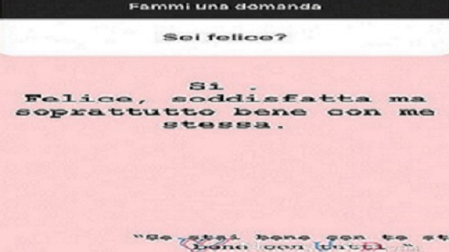 Giulia De Lellis, screenshot della storia Instagram in cui risponde alle domande dei suoi followers.