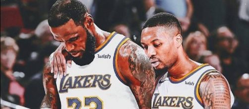 LeBron James and Damain Lillard in constructed photo. - [nbalakersnation - Instagram]