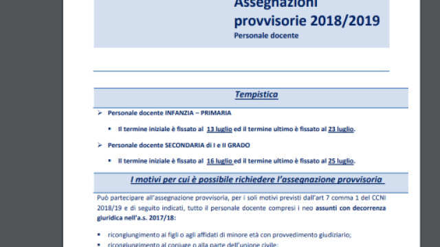 come compilare correttamente domanda di assegnazione provvisoria