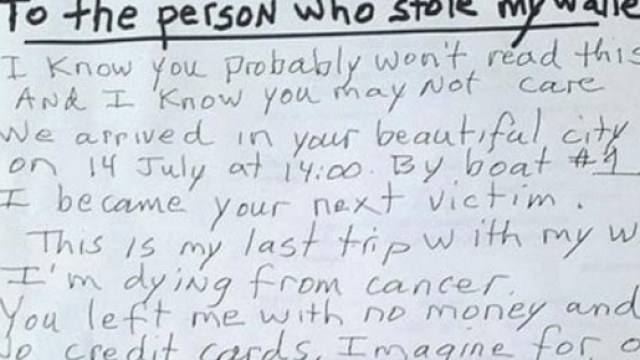 La lettera del turista americano