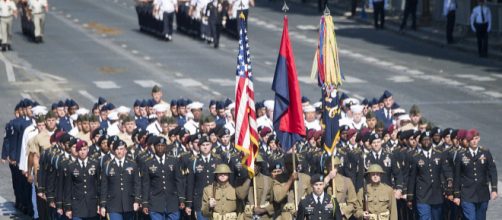 American soldiers, sailors, airmen and Marines in the Bastille Day military parade 2017 (Image courtesy - Dominique Pineiro, Wikimedia Commons)