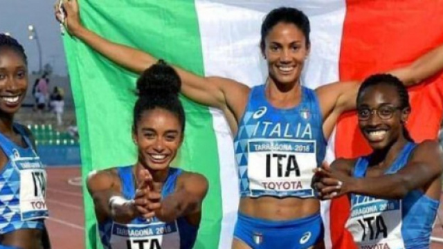 La staffetta 4x400 che ha vinto l'oro ai Giochi del Mediterraneo