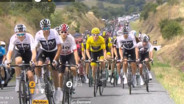 Il Team Sky in testa al gruppo al Tour de France
