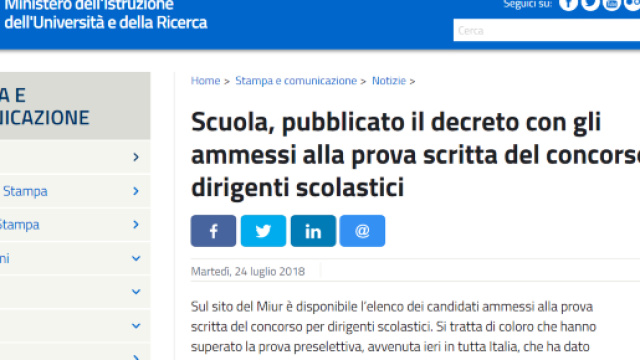 Concorso dirigenti elenco ammessi prova scritta