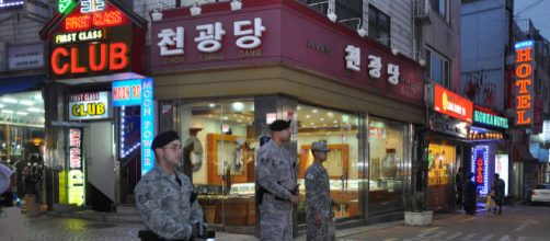 View of Songtan Entertainment District, Osan Air Base, South Korea [Image courtesy - Michael Battles, Wikimedia Commons]