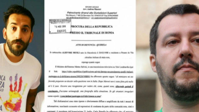 Matteo Salvini querelato dall'attivista rom Alievski Musli