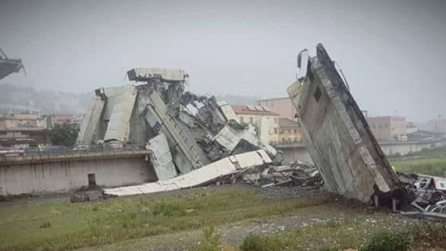 Il ponte Morandi di Genova in direzione Autostrada A10