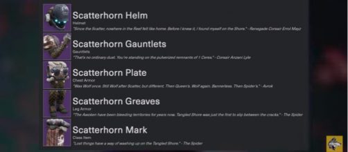 The Scatterhorn armor set for the Titan. [Image source: xHOUNDISHx/YouTube]