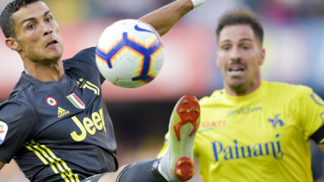 Cristiano Ronaldo alla sua prima partita con la maglia bianconera