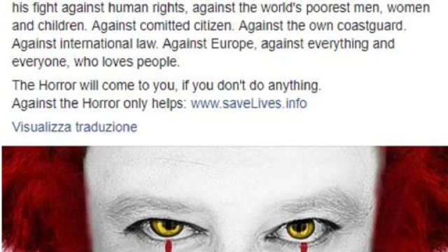 La campagna di Sea-Eye, 'Salvini the Horrorclown'