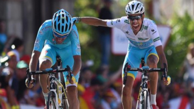 Mikel Landa in maglia Astana insieme a Fabio Aru
