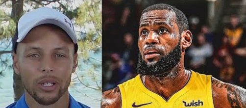Stephen Curry came to NBA star LeBron James' defense after a critical Trump tweet. [Image via CliveNBAParody/YouTube]