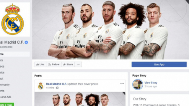 La nuova copertina della fanpage del Real