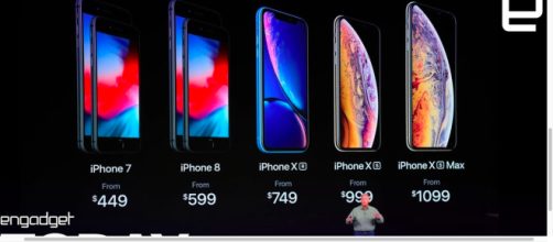 Photo of new iPhone lineup - [Engadget / YouTube screencap]