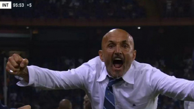Inter, l'esultanza di Luciano Spalletti contro la Sampdoria