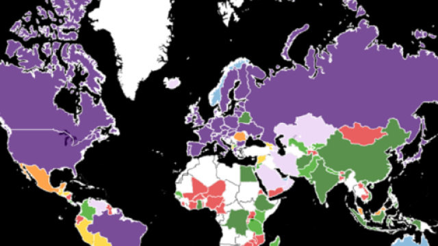 Mappa dei paesi dove si vive di meno