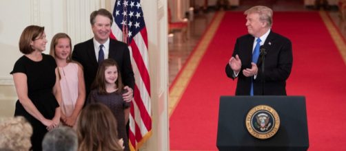 Brett Kavanaugh's family and President Donald Trump &ndash; Image credit &ndash; The White House - Public Domain| Wikimedia Commons.