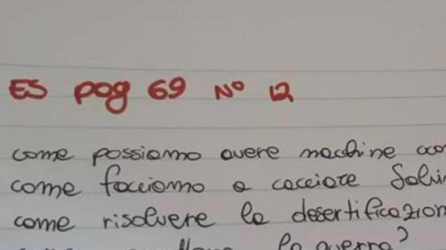 Bologna: alunno scrive sul quaderno 'Come facciamo a cacciare Salvini?' e scoppia la polemica