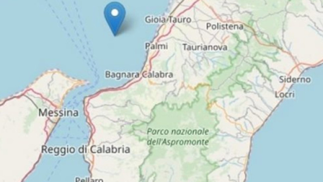 terremoto di magnitudo 4.2 davanti le coste della Calabria