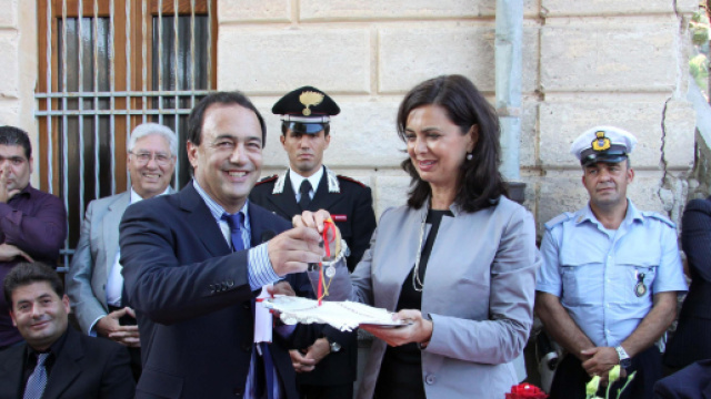 Il sindaco di Riace con Laura Boldrini